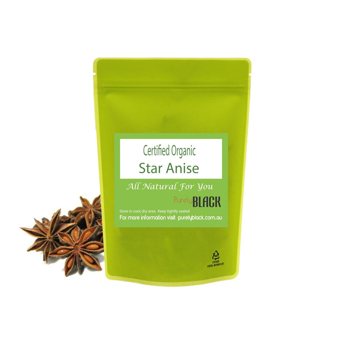 Certified organic herbs including dried whole star anise spice pods by purelyBlack.