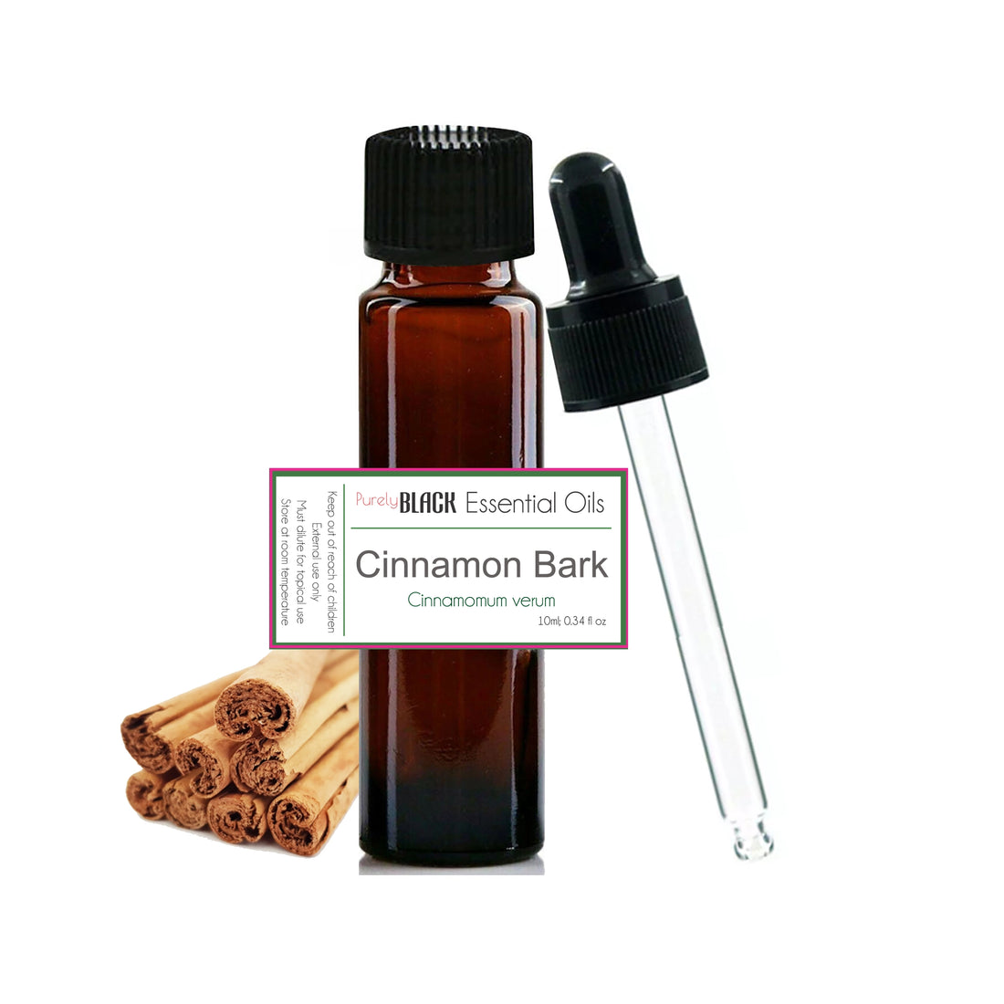 A bottle of pure cinnamon oil used to create a warming massage blend for muscle pain relief in Australia.