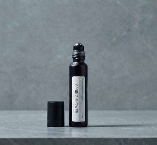 best Creed Spring Flower perfume dupe roll on bottle, fruity floral perfume oil application on wrist, affordable Creed Spring Flower alternative scent notes, travel size long lasting rose jasmine perfume