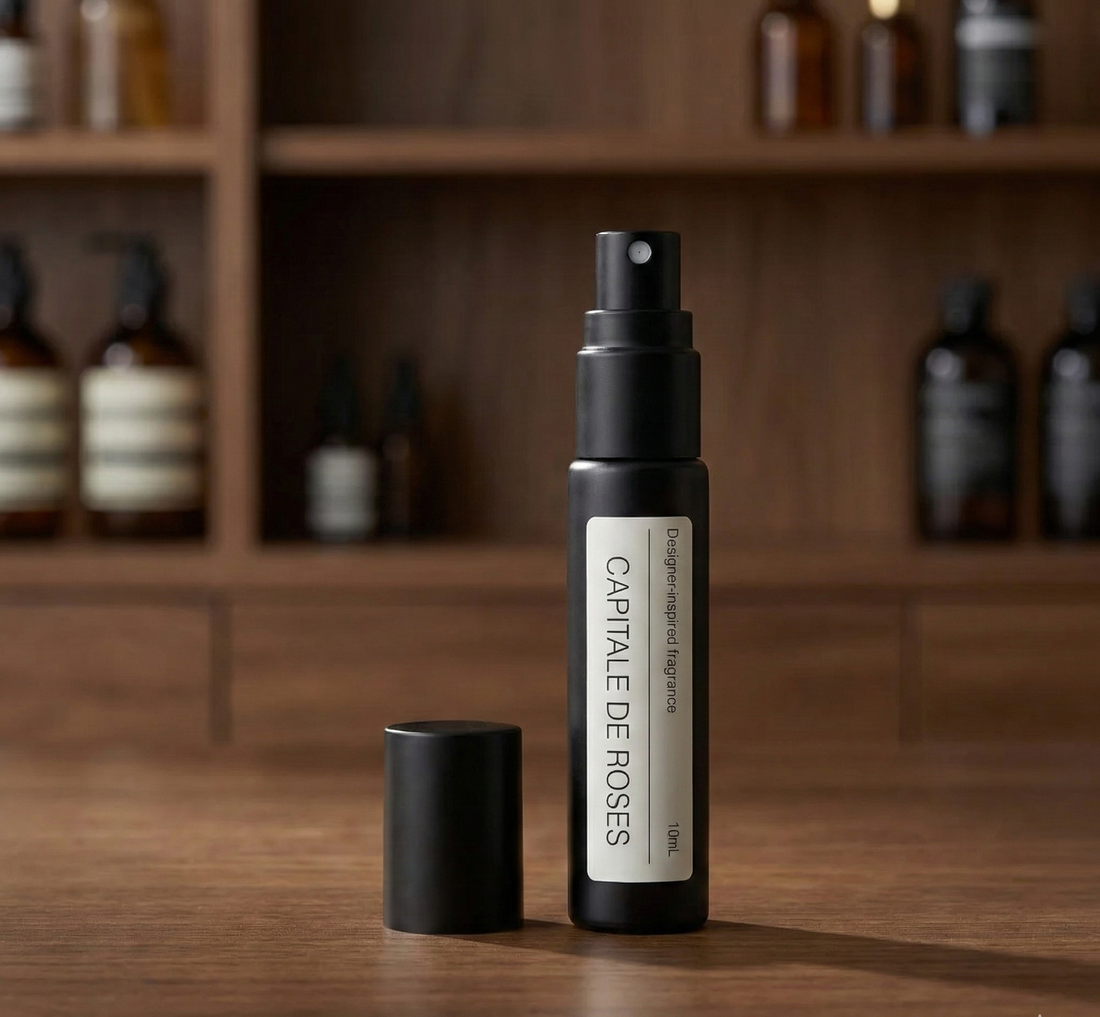 purelyBlack CAPITALE DE ROSES perfume oil bottle inspired by Diptyque Eau Capitale
