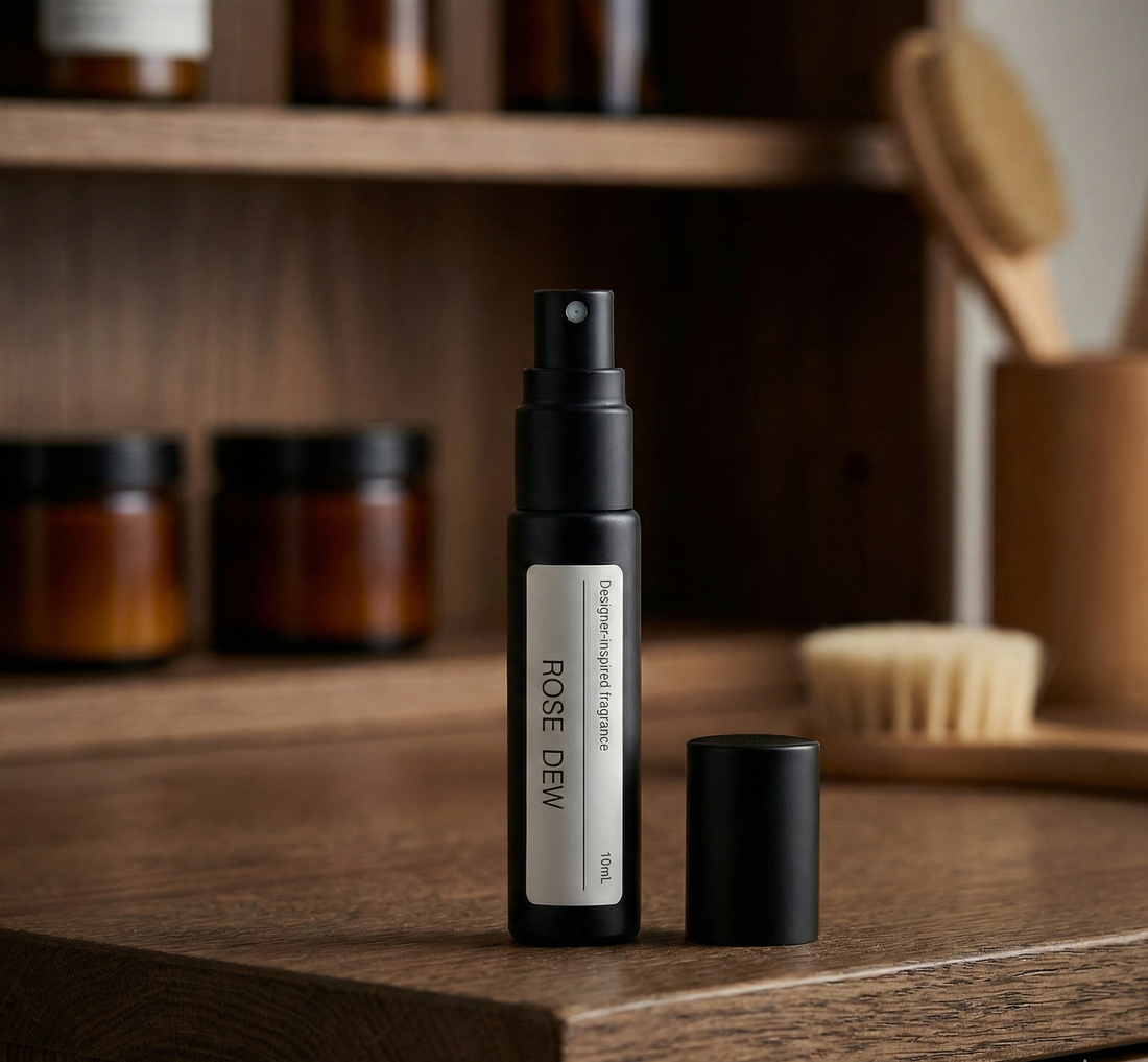 purelyBlack ROSE DEW perfume oil roll-on inspired by Diptyque EAU ROSE