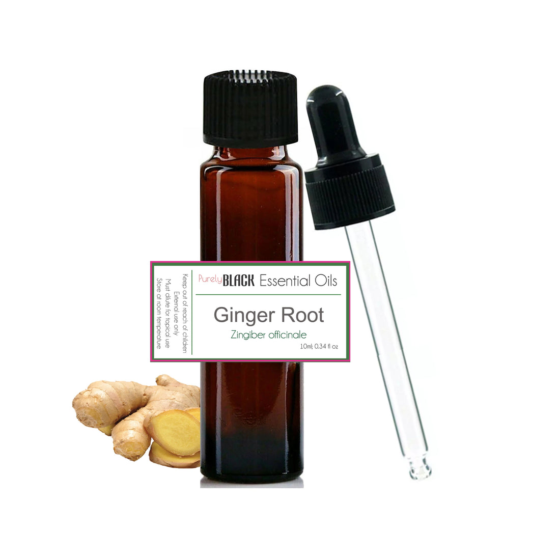A bottle of ginger oil next to a wooden comb, used for hair growth and scalp health in Australia.