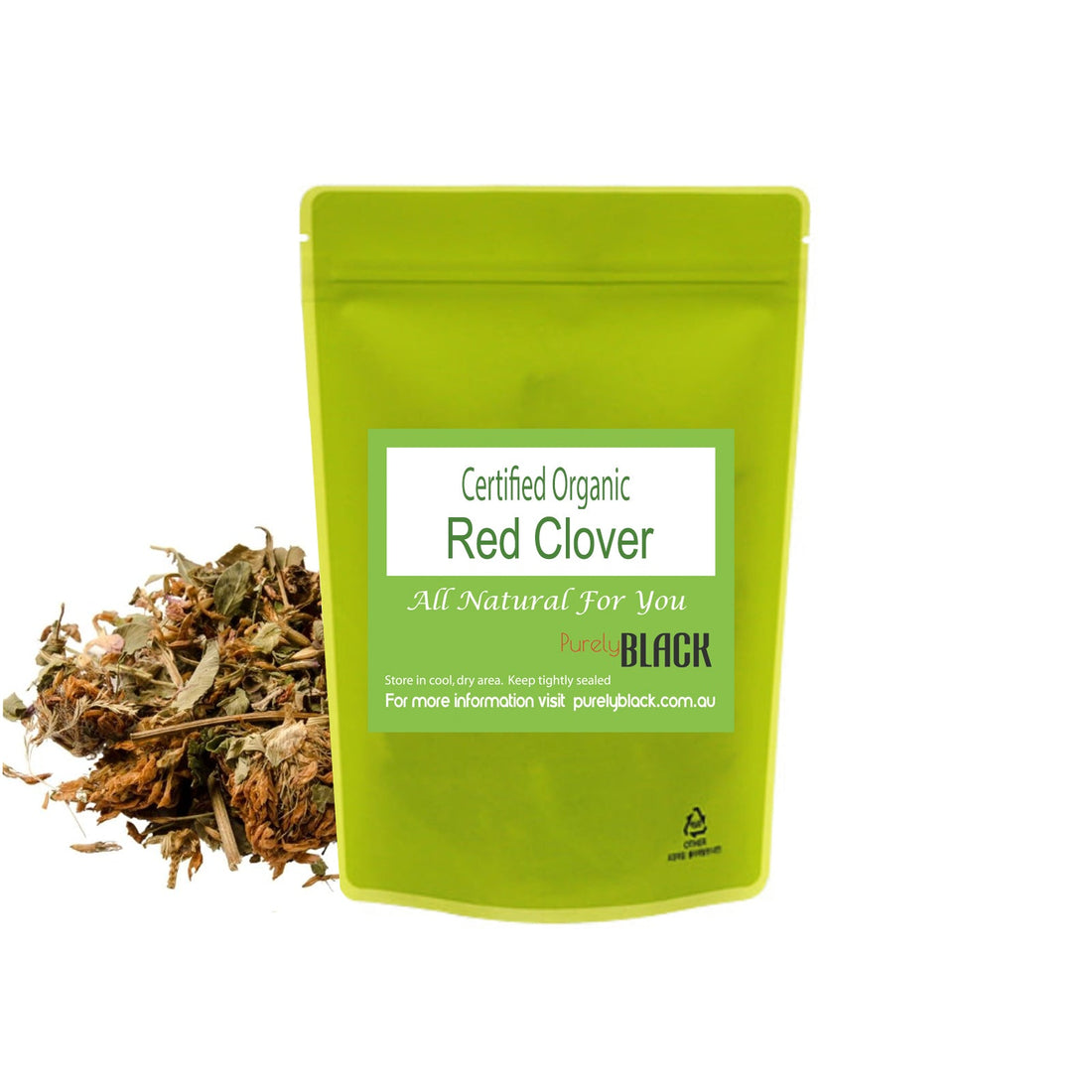 Certified organic herbs including loose leaf red clover tea blossoms by purelyBlack.