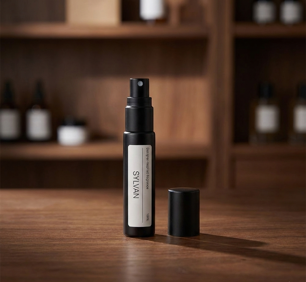 Black roll-on bottle on marble surface SYLVAN Aesop HWYL dupe