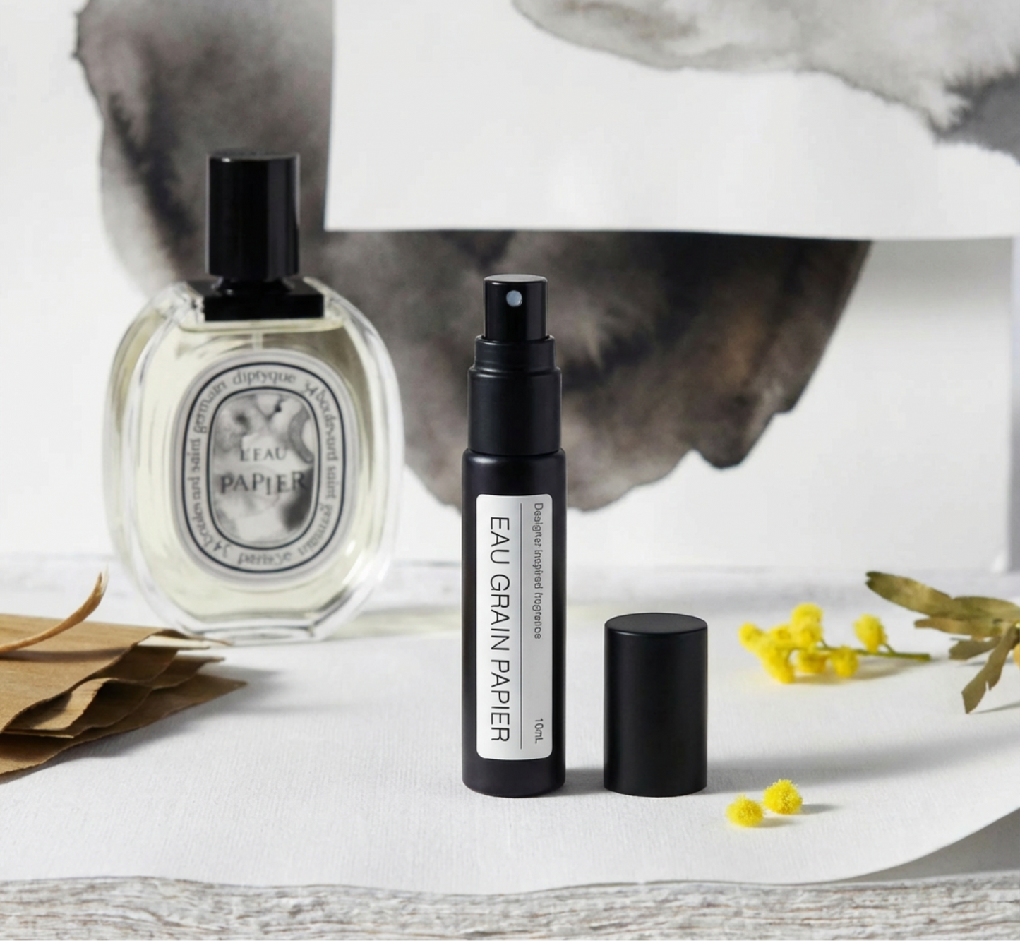 Compact travel perfume bottle EAU GRAIN PAPIER impression of Diptyque L'EAU PAPIER