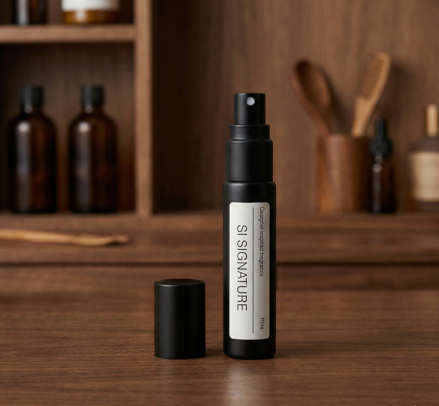 Black roll-on bottle on white surface SI SIGNATURE Giorgio Armani SI INTENSE dupe Australia