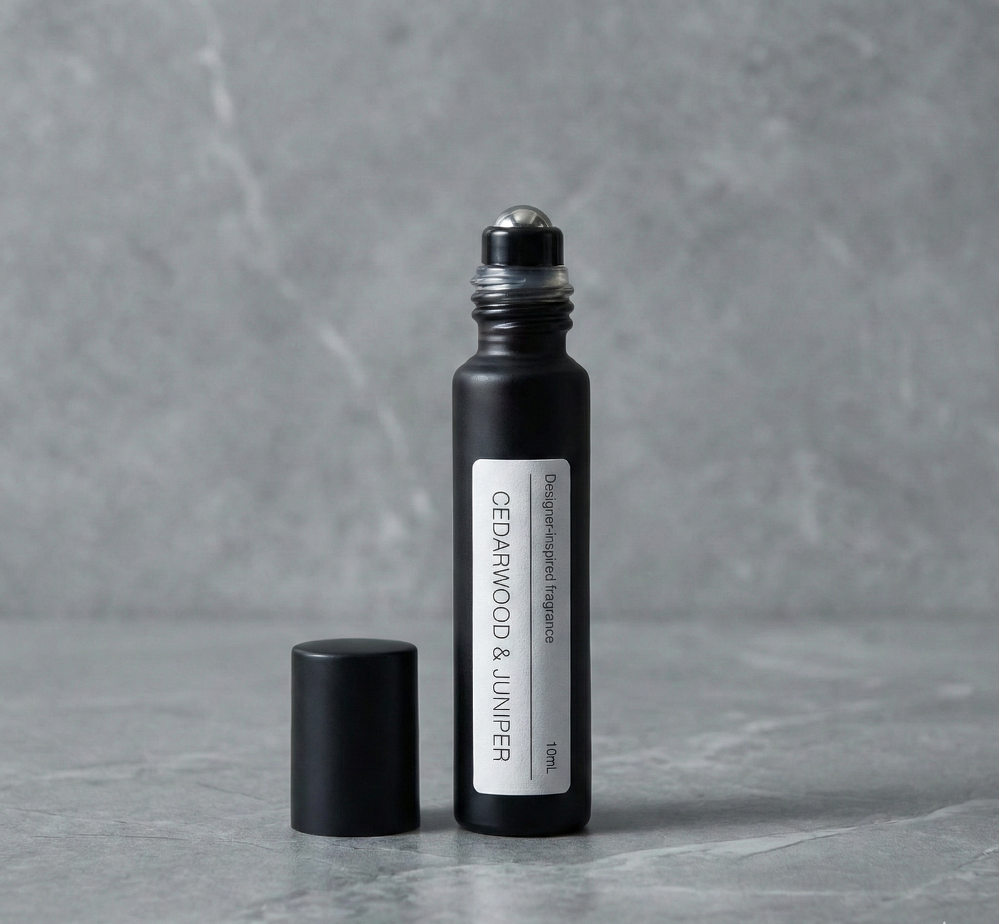 Roll-on perfume oil in dark bottle, CEDARWOOD & JUNIPER alternative to Jo Malone BLACK CEDARWOOD & JUNIPER