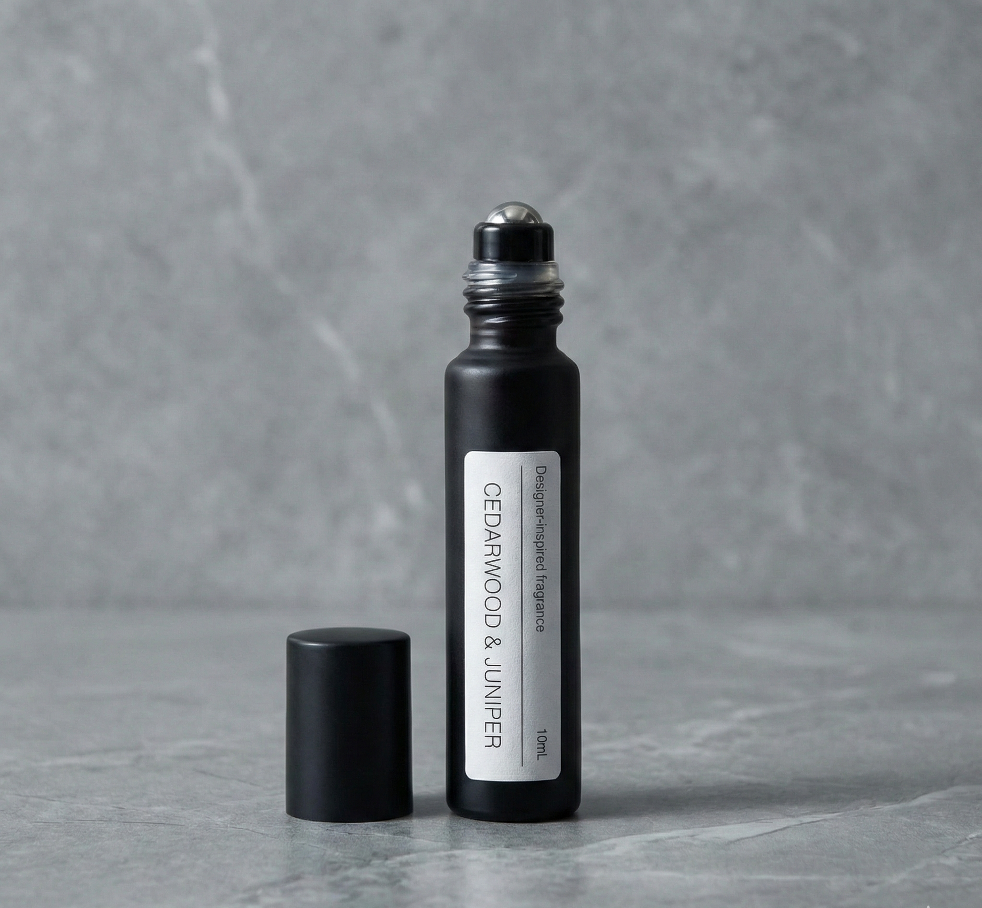 Roll-on perfume oil in dark bottle, CEDARWOOD & JUNIPER alternative to Jo Malone BLACK CEDARWOOD & JUNIPER
