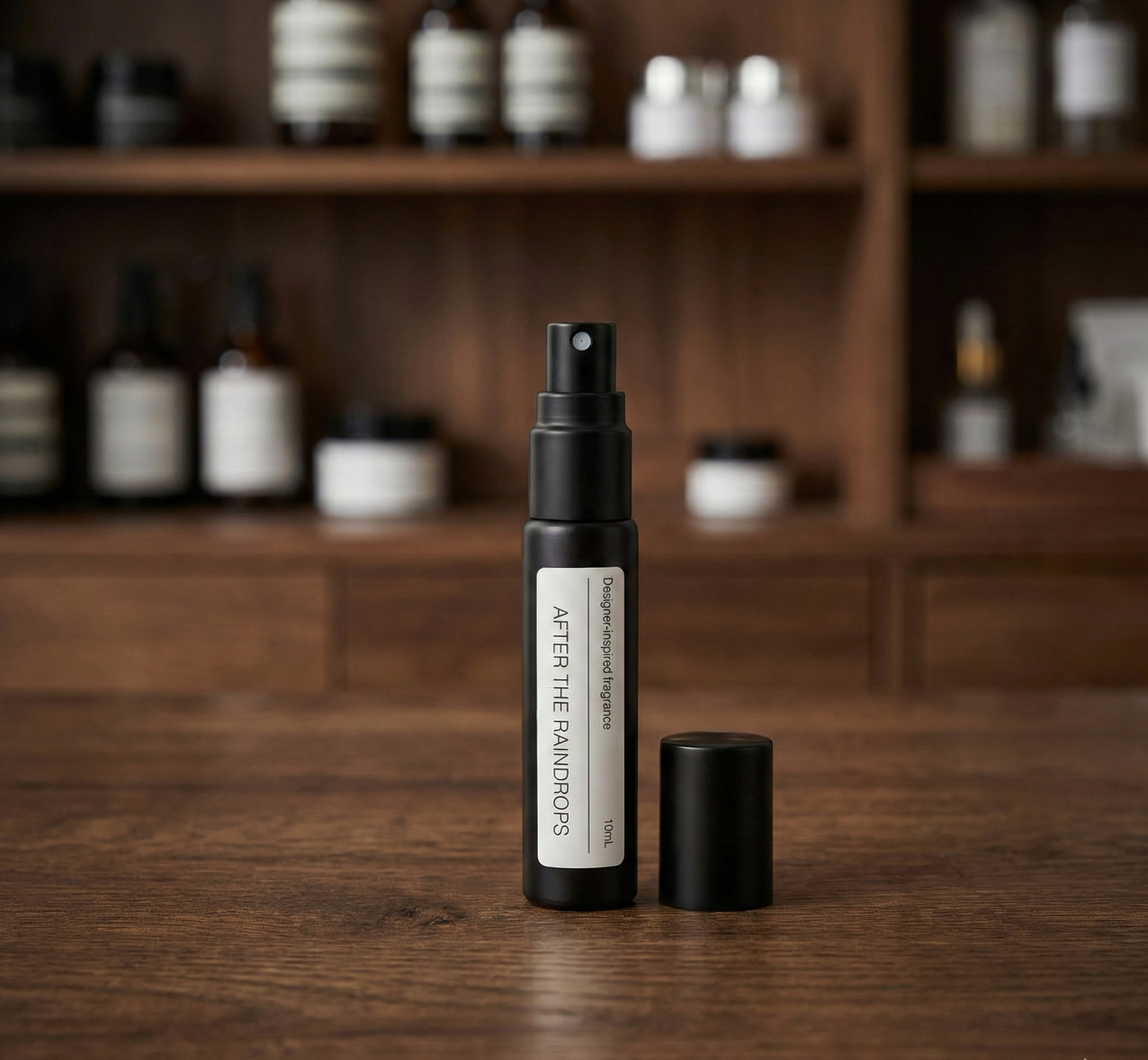 Black perfume roll-on bottle, AFTER THE RAINDROPS aquatic fragrance Replica WHEN THE RAIN STOPS dupe